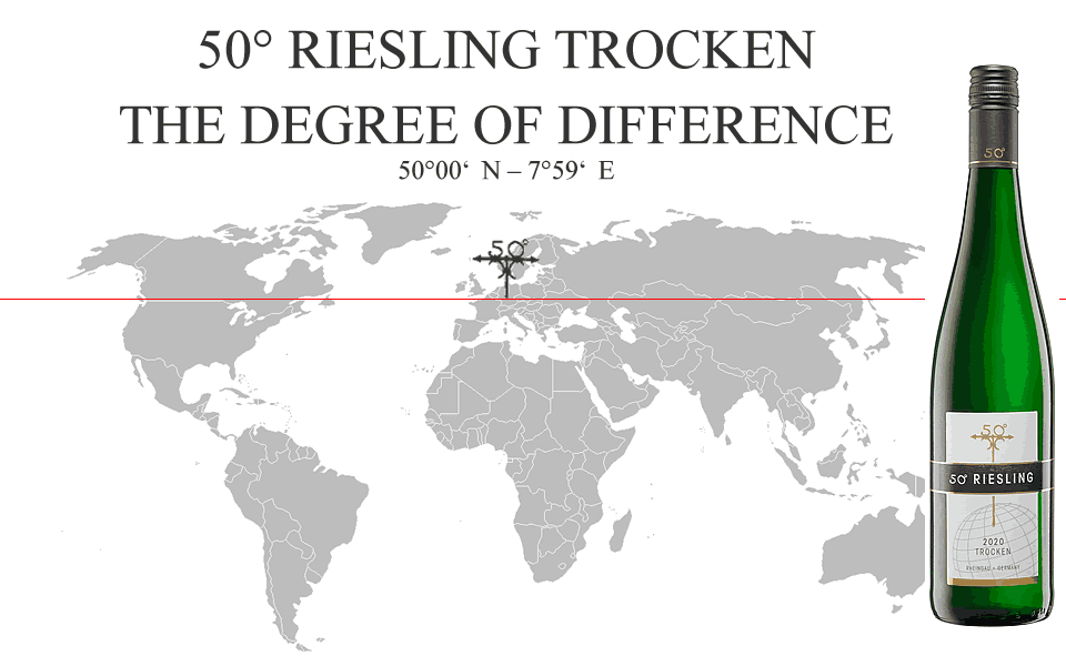 50 ° Riesling  trocken aus Johannisberg im Rheingau